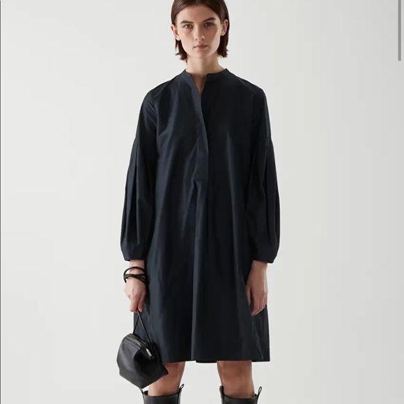 COS Dresses & Skirts - COS pleated shirt dress - dark navy